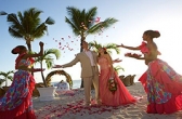 毛里求斯沙滩，草坪婚礼